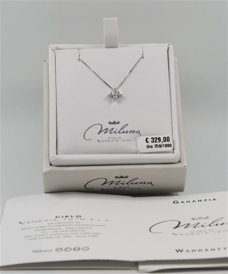 Pendant Miluna Woman Collezione Miss Italia in White Gold Diamante 0.08 Ct CLD2937_008S - CLD2937_008S